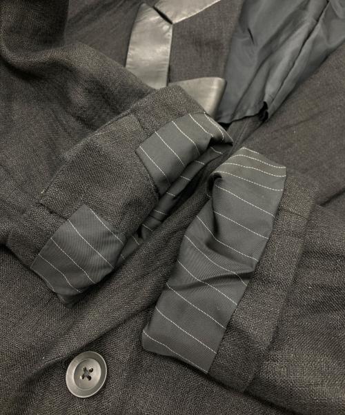 Yohji Yamamoto pour homme（ヨウジヤマモト プールオム）Yohji Yamamoto pour homme (ヨウジヤマモト プールオム) タブ留めピークレザーJKT ブラック サイズ:2の古着・服飾アイテム