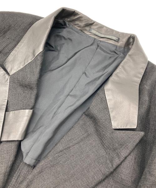 Yohji Yamamoto pour homme（ヨウジヤマモト プールオム）Yohji Yamamoto pour homme (ヨウジヤマモト プールオム) タブ留めピークレザーJKT ブラック サイズ:2の古着・服飾アイテム