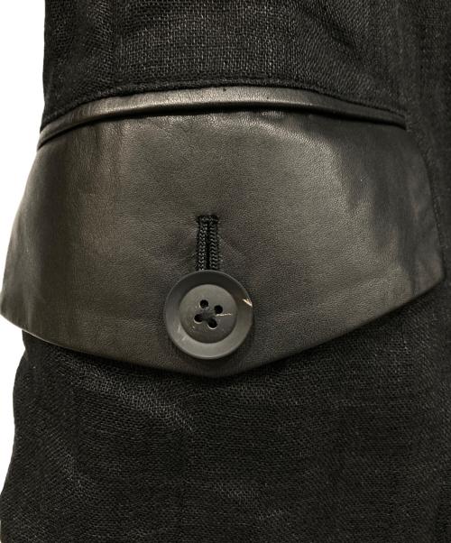 Yohji Yamamoto pour homme（ヨウジヤマモト プールオム）Yohji Yamamoto pour homme (ヨウジヤマモト プールオム) タブ留めピークレザーJKT ブラック サイズ:2の古着・服飾アイテム