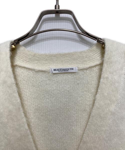 BEAUTY&YOUTH（ビューティーアンドユース）BEAUTY&YOUTH (ビューティーアンドユース) モヘヤミックス シャギーVネックカーディガン ホワイト サイズ:FREEの古着・服飾アイテム
