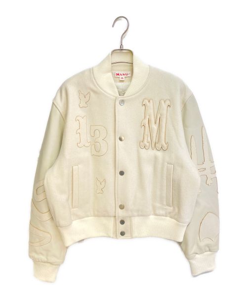 masu（エムエーエスユー）MASU (エムエーエスユー) VARSITY JACKET ホワイト サイズ:46の古着・服飾アイテム