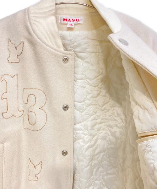 masu（エムエーエスユー）MASU (エムエーエスユー) VARSITY JACKET ホワイト サイズ:46の古着・服飾アイテム
