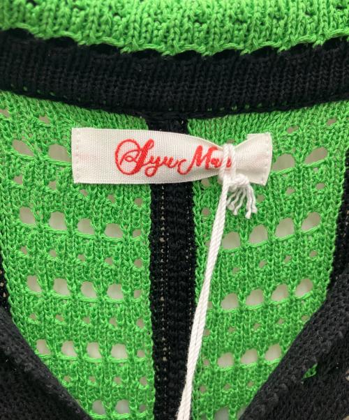 SYUMAN.（シュウマン）SYUMAN. (シュウマン) crochet short sleeve ブラック×グリーン サイズ:F 未使用品の古着・服飾アイテム