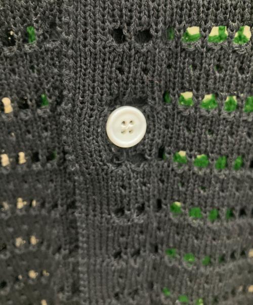 SYUMAN.（シュウマン）SYUMAN. (シュウマン) crochet short sleeve ブラック×グリーン サイズ:F 未使用品の古着・服飾アイテム