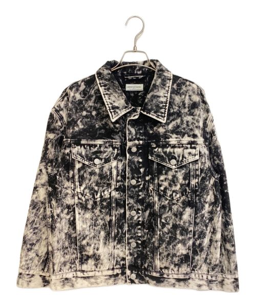 DRIES VAN NOTEN（ドリスヴァンノッテン）DRIES VAN NOTEN (ドリスヴァンノッテン) ブリーチ加工デニムジャケット ブラック×ホワイト サイズ:Mの古着・服飾アイテム