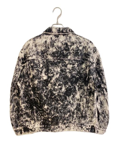 DRIES VAN NOTEN（ドリスヴァンノッテン）DRIES VAN NOTEN (ドリスヴァンノッテン) ブリーチ加工デニムジャケット ブラック×ホワイト サイズ:Mの古着・服飾アイテム