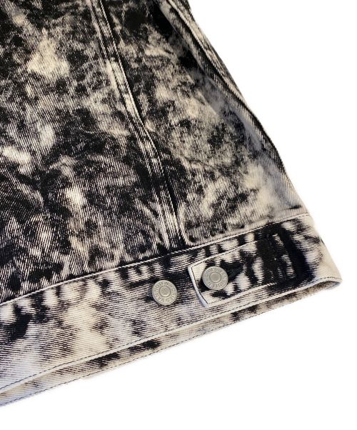DRIES VAN NOTEN（ドリスヴァンノッテン）DRIES VAN NOTEN (ドリスヴァンノッテン) ブリーチ加工デニムジャケット ブラック×ホワイト サイズ:Mの古着・服飾アイテム