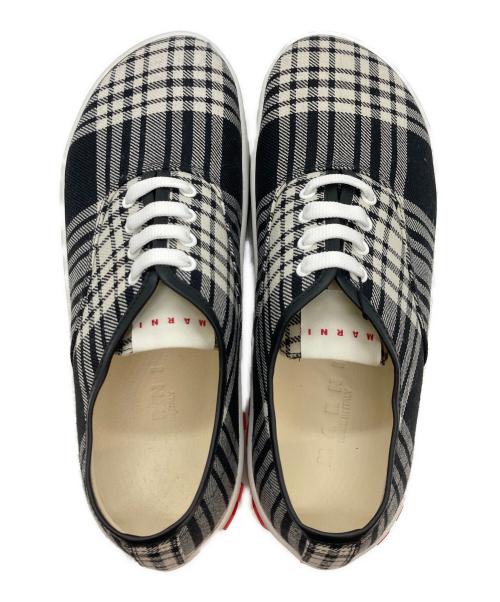 MARNI（マルニ）MARNI (マルニ) カーフスキンロゴスニーカー ブラック×ホワイト サイズ:43の古着・服飾アイテム