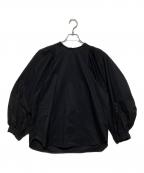 YORIヨリ）の古着「ビッグパフスリーブブラウス」｜ブラック