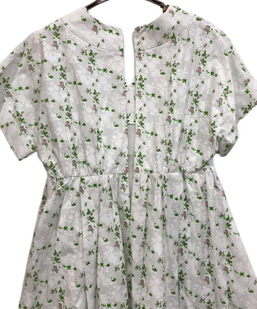 OBLI（オブリ）OBLI (オブリ) グリーンジャガードVネックドレス ホワイト サイズ:1の古着・服飾アイテム