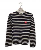 PLAY COMME des GARCONSプレイコムデギャルソン）の古着「ウールボーダーニット」｜ホワイト×ブラック