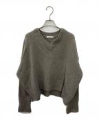 GALERIE VIEギャルリーヴィー）の古着「ファインウールVネックプルオーバーニット」｜ブラウン
