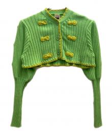 holiday（ホリデー）の古着「RIBBON CROPPED KNIT CARDIGAN」｜グリーン