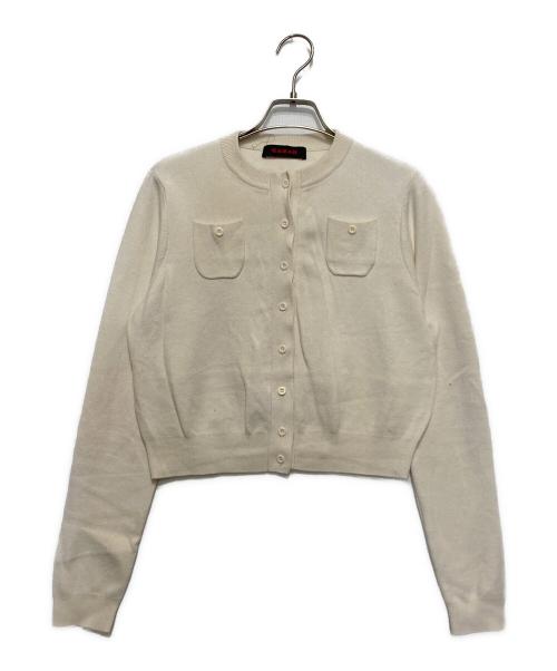 CABAN（キャバン）CABaN (キャバン) コットンカシミヤクルーネックカーディガン アイボリー サイズ:XSの古着・服飾アイテム