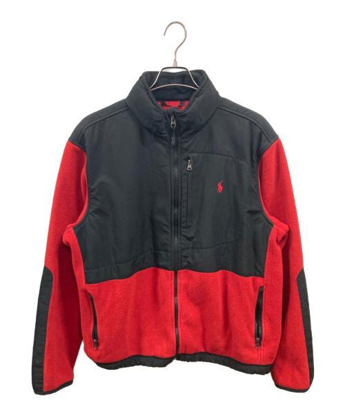 POLO RALPH LAUREN（ポロ・ラルフローレン）POLO RALPH LAUREN (ポロ・ラルフローレン) フリースジャケット　ポロ・ラルフローレン レッド×ブラック サイズ:XLの古着・服飾アイテム