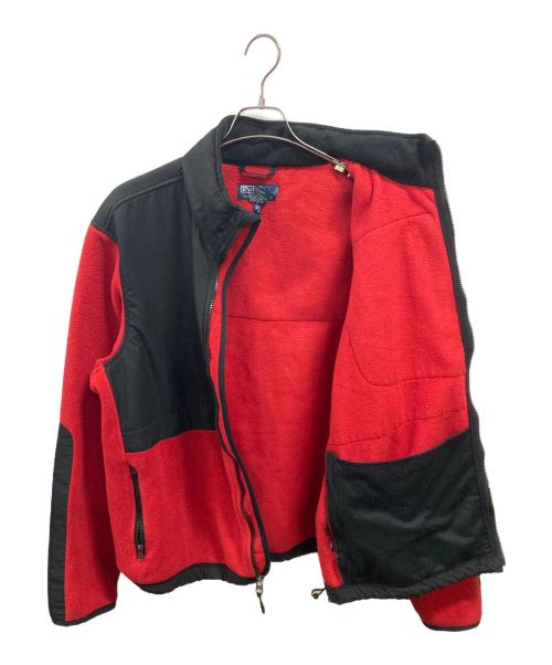 POLO RALPH LAUREN（ポロ・ラルフローレン）POLO RALPH LAUREN (ポロ・ラルフローレン) フリースジャケット　ポロ・ラルフローレン レッド×ブラック サイズ:XLの古着・服飾アイテム