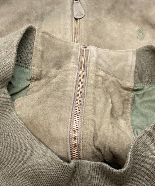 POLO RALPH LAUREN（ポロ・ラルフローレン）POLO RALPH LAUREN (ポロ・ラルフローレン) スウェードブルゾン　ポロ・ラルフローレン カーキ サイズ:Ｍの古着・服飾アイテム