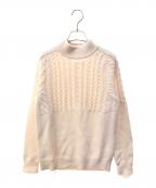 Zanoneザノーネ）の古着「カシミア混切り替えケーブル モックネックセーター」｜ホワイト