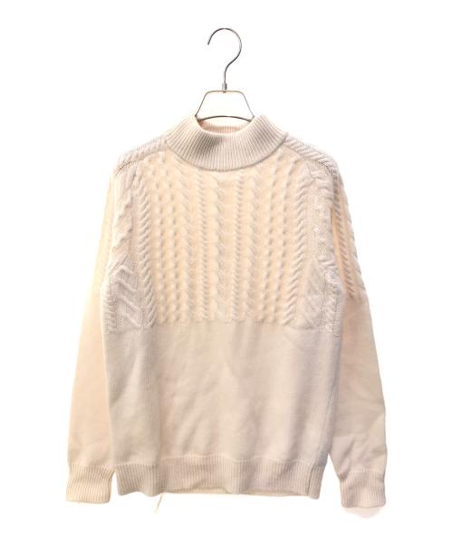 Zanone（ザノーネ）Zanone (ザノーネ) カシミア混切り替えケーブル モックネックセーター ホワイト サイズ:44の古着・服飾アイテム