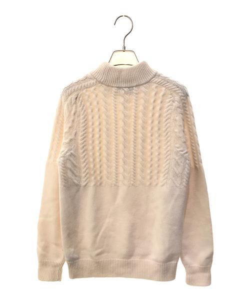 Zanone（ザノーネ）Zanone (ザノーネ) カシミア混切り替えケーブル モックネックセーター ホワイト サイズ:44の古着・服飾アイテム