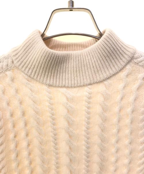 Zanone（ザノーネ）Zanone (ザノーネ) カシミア混切り替えケーブル モックネックセーター ホワイト サイズ:44の古着・服飾アイテム