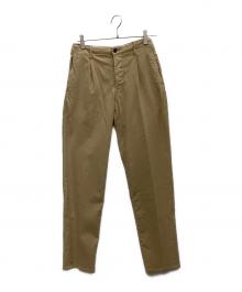 INCOTEX（インコテックス）の古着「コットンストレッチサテン1Pテーパードパンツ」｜ベージュ