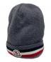 MONCLER (モンクレール) logo-patch wool beanie/ロゴトリコロールニット帽/BERRETTO グレー サイズ:Free：16000円