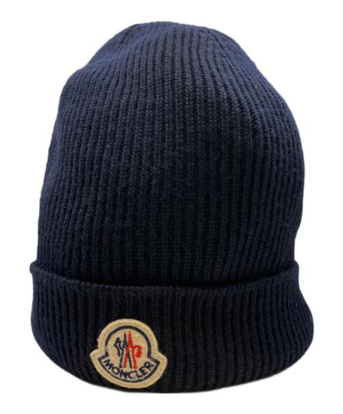 MONCLER（モンクレール）MONCLER (モンクレール) ワッペンデザインニット帽/ビーニー/ニットキャップ ネイビー サイズ:FREEの古着・服飾アイテム