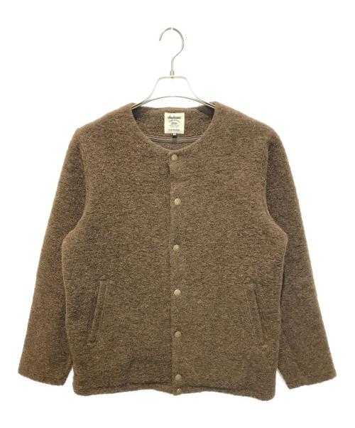 JACKMAN（ジャックマン）jackman (ジャックマン) Wool Collarless Jacket ブラウン サイズ:Mの古着・服飾アイテム