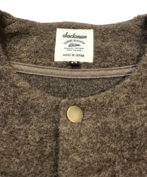 JACKMAN（ジャックマン）jackman (ジャックマン) Wool Collarless Jacket ブラウン サイズ:Mの古着・服飾アイテム