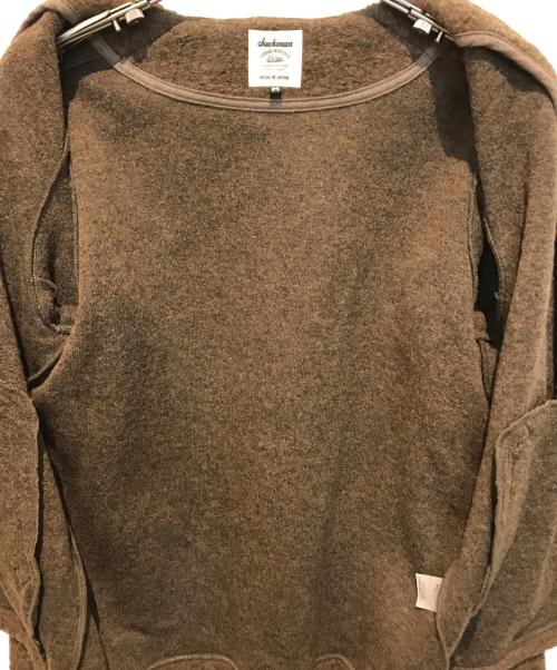 JACKMAN（ジャックマン）jackman (ジャックマン) Wool Collarless Jacket ブラウン サイズ:Mの古着・服飾アイテム