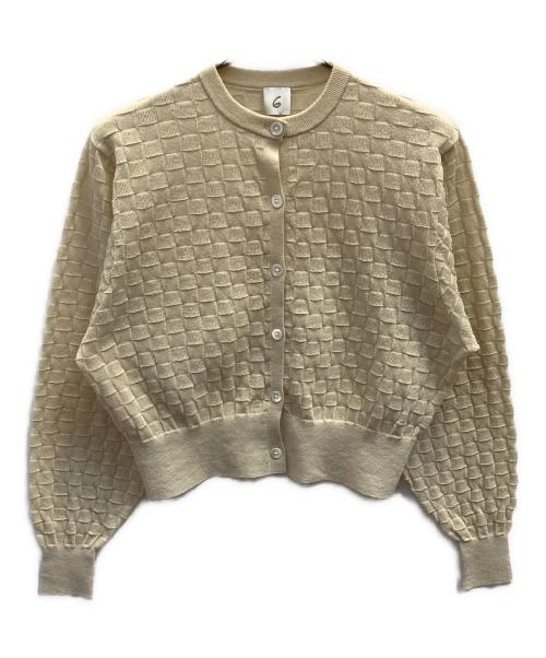 6(ROKU) BEAUTY&YOUTH（ロク ビューティーアンドユース）6(ROKU) BEAUTY&YOUTH (ロク ビューティーアンドユース) スクエア カーディガン ベージュ サイズ:フリーの古着・服飾アイテム
