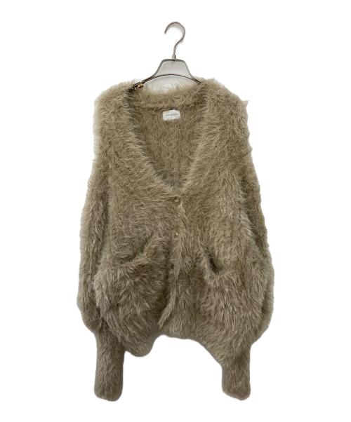 la belle etude（ラベルエチュード）la belle Etude (ラベルエチュード) フェザーヤーンリラックス2wayカーディガン ベージュ サイズ:FREEの古着・服飾アイテム