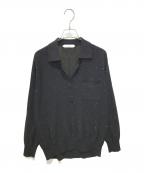 Venitヴェニット）の古着「スパンコールオープンカラーニット VEK-7430-B」｜ブラック