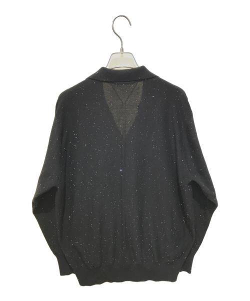 Venit（ヴェニット）venit (ヴェニット) スパンコールオープンカラーニット VEK-7430-B ブラック サイズ:38の古着・服飾アイテム