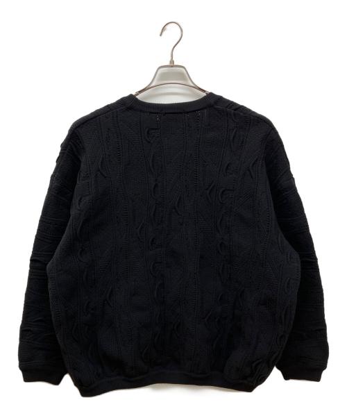 COOTIE PRODUCTIONS（クーティープロダクツ）COOTIE PRODUCTIONS (クーティープロダクツ) 3D Jacquard Solotex Knit Cardigan　3Dニットカーディガン ブラック サイズ:Ｓの古着・服飾アイテム