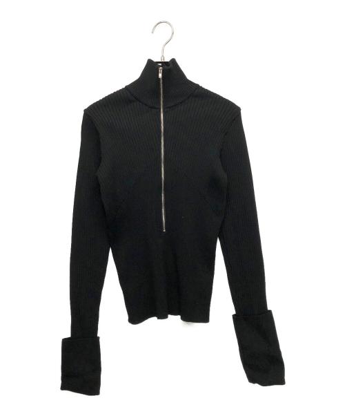 LIVINGTONE（リヴィントーン）LIVINGTONE (リヴィントーン) DOLK ZIPPER FLY HIGH NECK KNIT ブラック サイズ:Fの古着・服飾アイテム