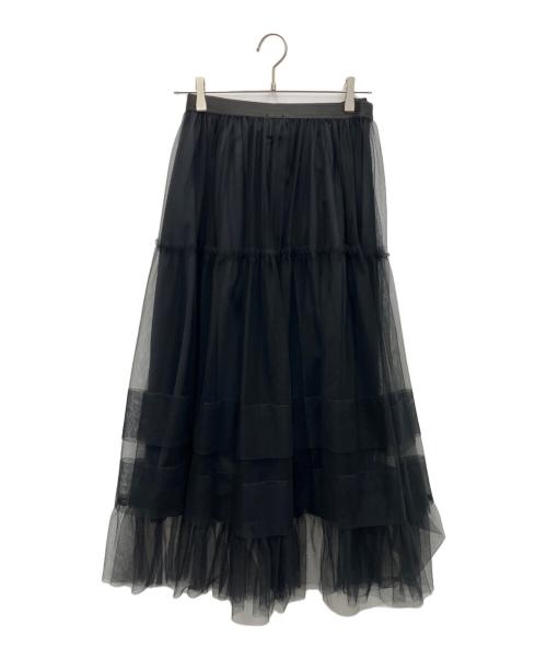 ANAYI（アナイ）ANAYI (アナイ) チュールティアードギャザー スカート ブラック サイズ:SIZE38の古着・服飾アイテム