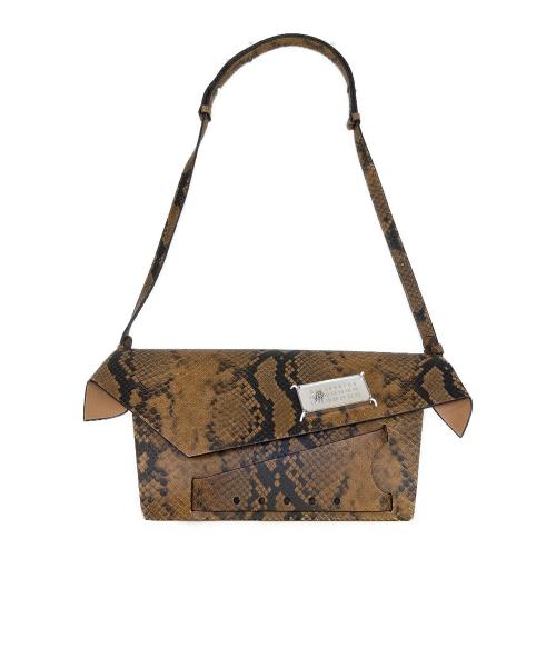 Maison Margiela（メゾンマルジェラ）Maison Margiela (メゾンマルジェラ) Snatched パイソンショルダーバッグ ブラウンの古着・服飾アイテム
