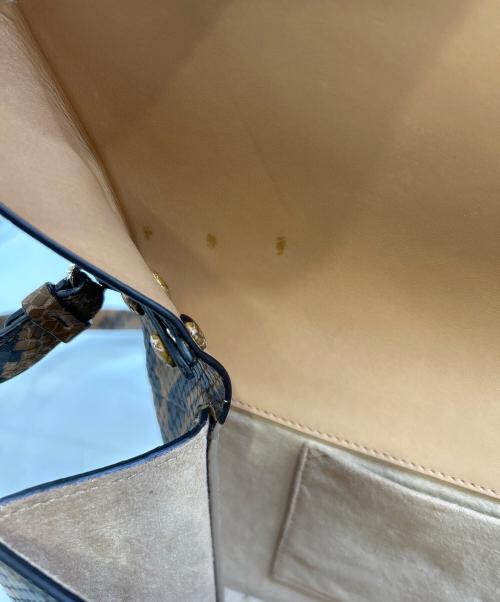 Maison Margiela（メゾンマルジェラ）Maison Margiela (メゾンマルジェラ) Snatched パイソンショルダーバッグ ブラウンの古着・服飾アイテム