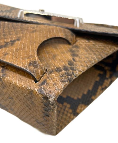 Maison Margiela（メゾンマルジェラ）Maison Margiela (メゾンマルジェラ) Snatched パイソンショルダーバッグ ブラウンの古着・服飾アイテム