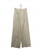 green label relaxingグリーンレーベルリラクシング）の古着「サキソニー ワイド パンツ」｜アイボリー