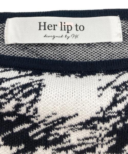 HER LIP TO（ハーリップトゥ）Her lip to (ハーリップトゥ) Her Hound stooth Belted Knit Dress ブラック サイズ:Ⅿの古着・服飾アイテム