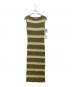 HER LIP TO（ハーリップトゥ）の古着「Cotton Striped Ribbed Knit Dress」｜カーキ