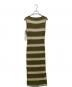 中古・古着 HER LIP TO (ハーリップトゥ) Cotton Striped Ribbed Knit Dress カーキ サイズ:M 未使用品：7000円