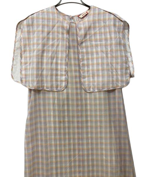 BACCA（バッカ）BACCA (バッカ) ダブルチェック ケープカラーワンピース ピンク サイズ:36の古着・服飾アイテム