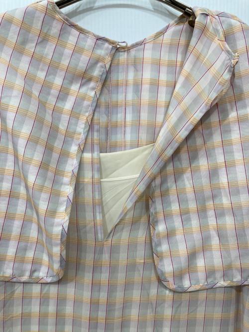 BACCA（バッカ）BACCA (バッカ) ダブルチェック ケープカラーワンピース ピンク サイズ:36の古着・服飾アイテム