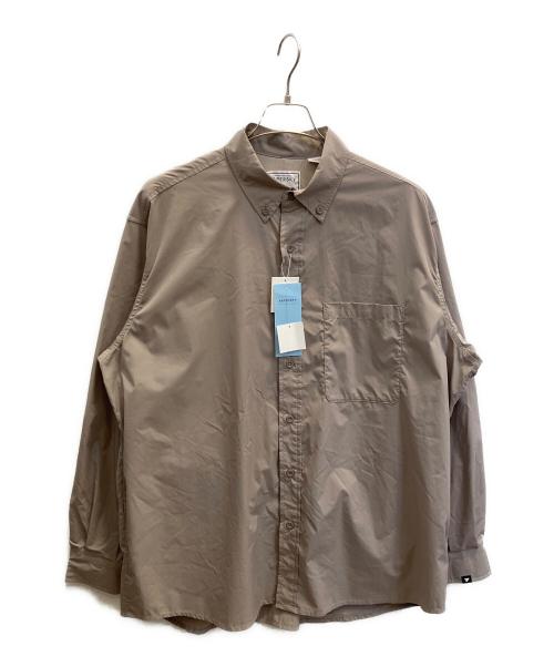 PAPERSKY（ペーパースカイ）PAPERSKY (ペーパースカイ) ハイク＆バイクケイブタイプライタービッグシャツ グレージュ サイズ:Ｌ 未使用品の古着・服飾アイテム