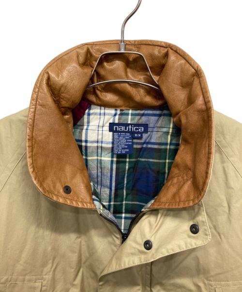 NAUTICA（ノーティカ）NAUTICA (ノーティカ) 90s レザーカラーハンティングジャケット ベージュ サイズ:Mの古着・服飾アイテム