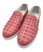 JIMMY CHOOジミーチュウ）の古着「スタッズスリッポン」｜ピンク